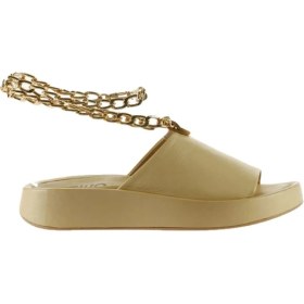 Resim Bueno Shoes Sarı Deri Kadın Dolgu Topuklu Sandalet 