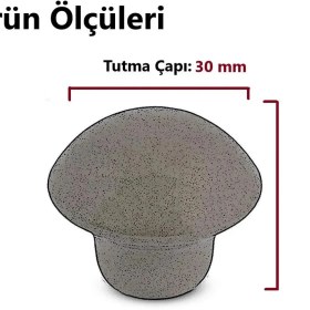 Resim Mobilya Mutfak Çekmece Dolap Dolabı Kapak Kulbu Kulpu Kulpları Fındık Mantar Düğme Metal 10 Adet 