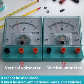 Resim STEM Fizik Deney Seti - Katlanabilir DC Voltmetre ve Ammetre, 2.5-Grade Doğruluk, 0.6A-3A Aralığı, 3V-15V Gerilim Ölçümü, Okul Bilim Projeleri ve Sınıf Deneyleri için İdeal, Eğitici Araçlar|Çok Yönlü Fizik Seti|Dayanıklı Plastik Yapı, Bilim Deney Setleri 