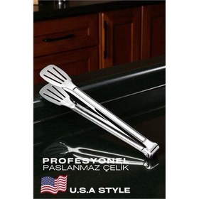 Resim Findit Amerikan Tip Mutfak Maşası 304 Paslanmaz Çelik Makarna Pasta Salata Çok Amaçlı Maşa 