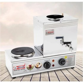 Resim Mizan 10LT Elektrikli Çay Semaver Çay Kazanı Cam Malzeme ile Gümüş Renk 1 Hazneli 