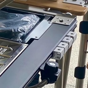 Resim Kamp Masası Kayar Tokası - Sağlam Metal Düzenleyici,Alüminyum Alaşımlı Donanım Mobilya Uzatma Ekipmanı Ocak Montajı Hiking Sırt Çantalı Piknik İçin 