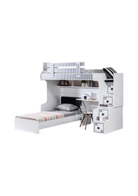 Resim Setaymobilya Ranza, Çizgi Ranza Karyola Çalışma Masası + 2 Adet Comfort Yatak 