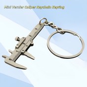 Resim 1 adet, Gümüş Moda Mini Kumpas Anahtarlık, Hareketli Hassas Minyatür Cep Kumpası Anahtarlık, Araba Anahtarlığı, Boy Ölçüm Aleti, 0-40mm Taşınabilir Araç, Uzunluk Derinlik İç Dış Çap Ölçümü için Ölçü Cetveli 