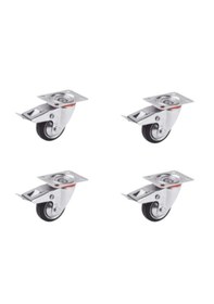 Resim Hts 611 Bağlantılı 80mm Galv. Kaplama Metal Frenli Teker 4 Ad. 