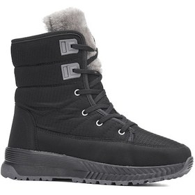 Resim Kadın Kışlık Suya Dayanıklı Fermuarlı Bağcıklı Bot - Siyah - 36 Siyah 