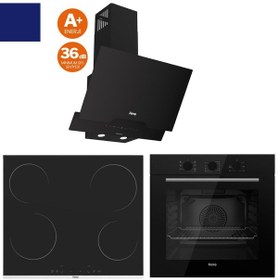 Resim Ferre Notoria Ultra Sessiz QBL62CS + MS261+ D063-SA Vitroseramik Elektrikli Ankastre Set 