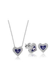 Resim Gümüş Nazarlı Kalp Set (551167098) 