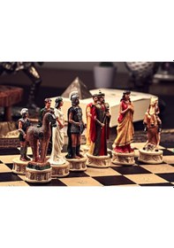Resim Sparta - Truva Satranç Takımı Şah 11 Cm Truva Savaşı Nın Efsanevi Çatışması Sadece Figür 