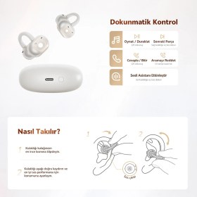 Resim Qcy C50 Crossky Bluetooth Küpe Kulaklık 6.0 Çift Cihaz Çift Mıknatıs 35 Saat Dinleme 4 Mic. Gürültü Azaltma 