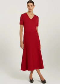 Resim Bordo Evaze Midi Etek - BORDO / XL 