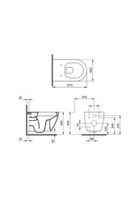 Resim Bocchi Venezia Asma Klozet Rimless Kanalsız, Parlak Beyaz Kapak Hariç 1295-001-0128 Parlak Beyaz 