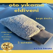 Resim M.y. Taso Professional Mikrofiber Oto Yıkama Eldiveni Süngerli Astarlıgri 