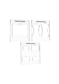 Resim Xindoker Şeffaf Akrilik Kelebek Şablon Seti - 153x153x5mm Boyut, 3'lü Paket 