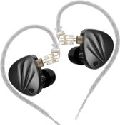 Resim KZ Krila 4 Seviyeli Ayarlanabilir Hibrid Kulaklık Kulaklıklar, KZ HiFi BA DD Ağır Bas Kulak İçi Kulaklıklar, Çıkarılabilir Gümüş Kablolu Kulaklık (Siyah, Mikrofonsuz) 