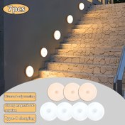 Resim 7 adet Akıllı LED Hareket Sensörlü Gece Lambası, Dolap Altı Işık - Kablosuz Manyetik Montaj, Sıcak Beyaz ve Soğuk Beyaz, USB Şarj Edilebilir Pil 36V Düşük Voltaj, Yatak Odası, Yurt, Merdivenler, Dolap Altı ve Duvar Işıkları için Uygun, Koridor Işıkları 