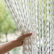 Resim 1 adet Şık Beyaz Şampanya Boncuk Perdesi - Çağdaş Polyester, Dayanıklı ve Kolay Temizlenebilir, Ev, Parti veya Etkinlik Dekorasyonu için İdeal, Parti Dekorasyonu | Modern Estetik | Dayanıklı Polyester 