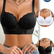 Resim Kadınlar için 2 adet Dantel Push-Up Sütyen Seti - Zarif Siyah ve Beyaz Kontrast Dantel, Balenli Destek, Çıkarılabilir Pedler, Rahat Günlük ve Özel Durum Giyimi, Kadınlar için Sütyen Setleri, Çok Yönlü Sütyen Tasarımı, Zarif İç Giyim, Çıkarılabilir Pedler 