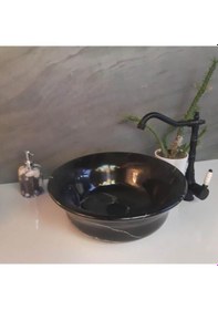 Resim Toros Siyah Elegant Çanak Lavabo 