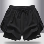 Resim Kadın Yazlık Rahat Şortlar, Çift Katmanlı Suni İki Cep Tasarımı, Polyester ve Spandeks Kumaş, Nefes Alabilen Hızlı Kuruyan Atletik Koşu Şortları, Elastik Bağcıklı Bel ve File Yan Cep Detayları, Egzersiz, Spor, Koşu İçin 