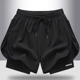 Resim Kadın Yazlık Rahat Şortlar, Çift Katmanlı Suni İki Cep Tasarımı, Polyester ve Spandeks Kumaş, Nefes Alabilen Hızlı Kuruyan Atletik Koşu Şortları, Elastik Bağcıklı Bel ve File Yan Cep Detayları, Egzersiz, Spor, Koşu İçin 