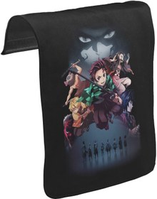 Resim Demon Slayer Unisex Siyah Tak-Çıkar Postacı Çanta Kapağı CK-1610 