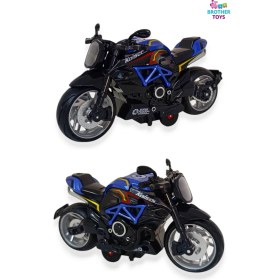 Resim Brother Toys Benelli Tnt 300 Farı Yanabilen Motor Müzikli Metal Oyuncak Motosiklet 15 Cm. Kırmızı Renk 