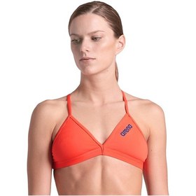 Resim Arena Team Swim Top Tie Back Solid Kadın Pembe Yüzücü Bikini Üstü 004768300 