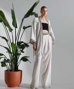 Resim Kuşaklı Kimono Etnik Nakışlı 