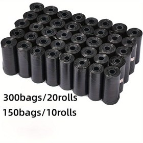 Resim 300 adet/20 rulo, 150 adet/10 rulo Köpek Kakası Torbası, Taşınabilir Evcil Hayvan Atık Dolum Ruloları, 1 Adet Dayanıklı ve Sızdırmaz Evcil Hayvan Çöp Torbası, Evcil Hayvan Temizlik Malzemeleri, Köpekler İçin Köpek Kakası Torbaları 