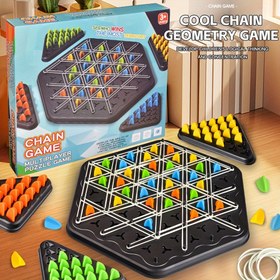 Resim Geometrik Puzzle Zincir Reaksiyon Oyunu - Renkli Üçgenler, Siyah Taban & Kum Çukuru ile Mantık ve Strateji Oluşturma Oyuncak - 6 Yaş ve Üzeri Çocuklar için Eğitici STEM Öğrenimi, Bilişsel Gelişim, Canlı Renkler, Dayanıklı Plastik 