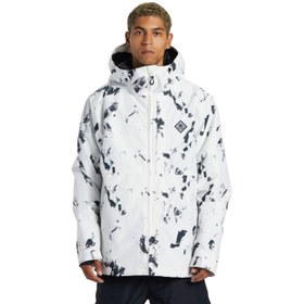 Resim Dc Basis Print Erkek Beyaz Snowboard Ceketi 