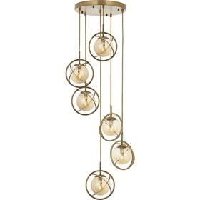 Resim AVONNI AV-60291-6ET Eskitme Kaplama Modern Avize E14 Metal Cam 40cm 