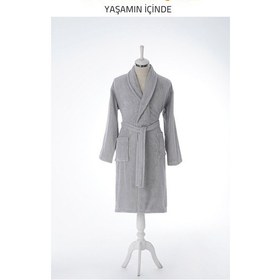 Resim Özdilek Tek Bornoz Şalyaka-colourist Gri L Beden Gri 