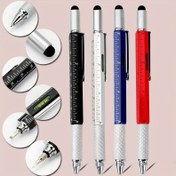 Resim 4 adet 6-in-1 Çok Fonksiyonlu Tükenmez Kalem Çok Fonksiyonlu Kalem, Vidalı Kalem, Çok Amaçlı Kalem, Seviye Kalemi, Tornavida Kalemi, Seviye, Stylus, Cetvel, Cep Tornavida 