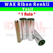 Resim DİJİTAL BARKOD Renkli Ribon (yeşil) Wax 110x74 Mt Wax Çiçekçi Ribonu / 1 Rulo 