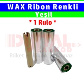 Resim DİJİTAL BARKOD Renkli Ribon (yeşil) Wax 110x74 Mt Wax Çiçekçi Ribonu / 1 Rulo 