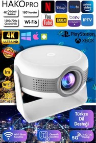 Resim hakopro T269 Pro Android 12.0 1280p 130 Inç Hd 4k 180° Dönebilen Projeksiyon 