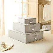 Resim 3'lü Gri Balıksırtı Destekli Hurç Set 31 X 38 X 12 + 45 X 55 X 18 + 55 X 70 X 18 Cm Ocean Home Textile