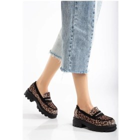 Resim Sibel Gürel 746-759 Leopar Günlük Yüksek Tabanlı Loafer Ayakkabı 