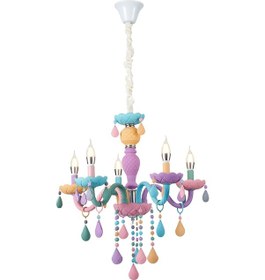 Resim Kona 5'li Cam Kollu Çok Renkli Çocuk Odası Salon Avize Çok Renkli 