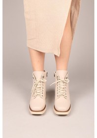 Resim Kalın Topuklu Bağcıklı Bot Ten-6217 Ten 