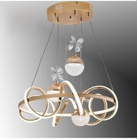 Resim TT AYDINLATMA TT314-3TPL-FSR TT Aydınlatma (3 Renk Işık Modüllü) Büyük Sarmal Fransız Sarı Kaplama Led Avize Rosegold 