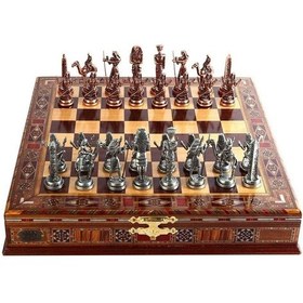 Resim Gifthome Metal Mısır Satranç Takımı Antik Ve El Yapımı Masif Ahşap Sandıklı Satranç Tahtası Outlet 