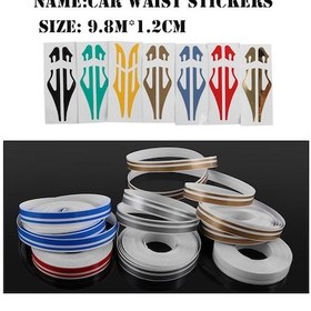 Resim Yeşil 1 Rulo Çok Renkli Şerit Pimi Şerit Steamline Çift Hat Bant Araba Vücut Çıkartması Vinil Yapışkan Araba 