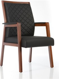 Resim Uzay Ofis Tesla Plus Bekleme Koltuğu - Ahşap - Siyah 