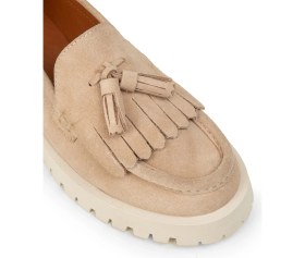 Resim Deery Kadın Hakiki Süet Bej Püsküllü Loafer - 02033ZBEJC01 