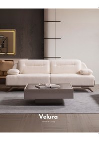 Resim Alya Sırt Mekanizmalı Üç Adet Üçlü Kanepe & 3'lü Koltuk 3+3+3 Krem 