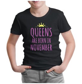 Resim Burç - November Queens Siyah Çocuk Tshirt 