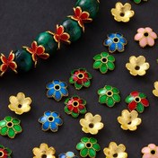 Resim 100 adet Vintage Renkli Altı Çiçekli Çiçek Aralayıcı Boncuklar, Alaşım DIY Boncuk Kiti Bilezikler, Kolyeler, Küpeler için - Takı Yapımı Aksesuarları, Festivite Dekorasyon Hediyesi, DIY Takı Yapımı|Vintage Boncuk Tasarımı|Alaşım Boncuklar, Boncuk Takı Yapımı 